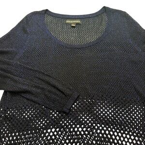 Rock & Republic Womens Large Purple Metallic Sheer Knit Sweater Festival Y2K